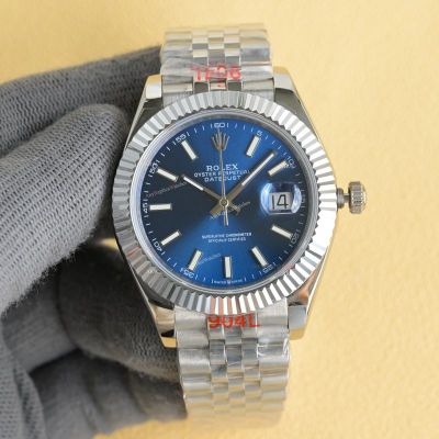 Clean Factory Rolex Datejust  3135 Blue Face Watch 41mm